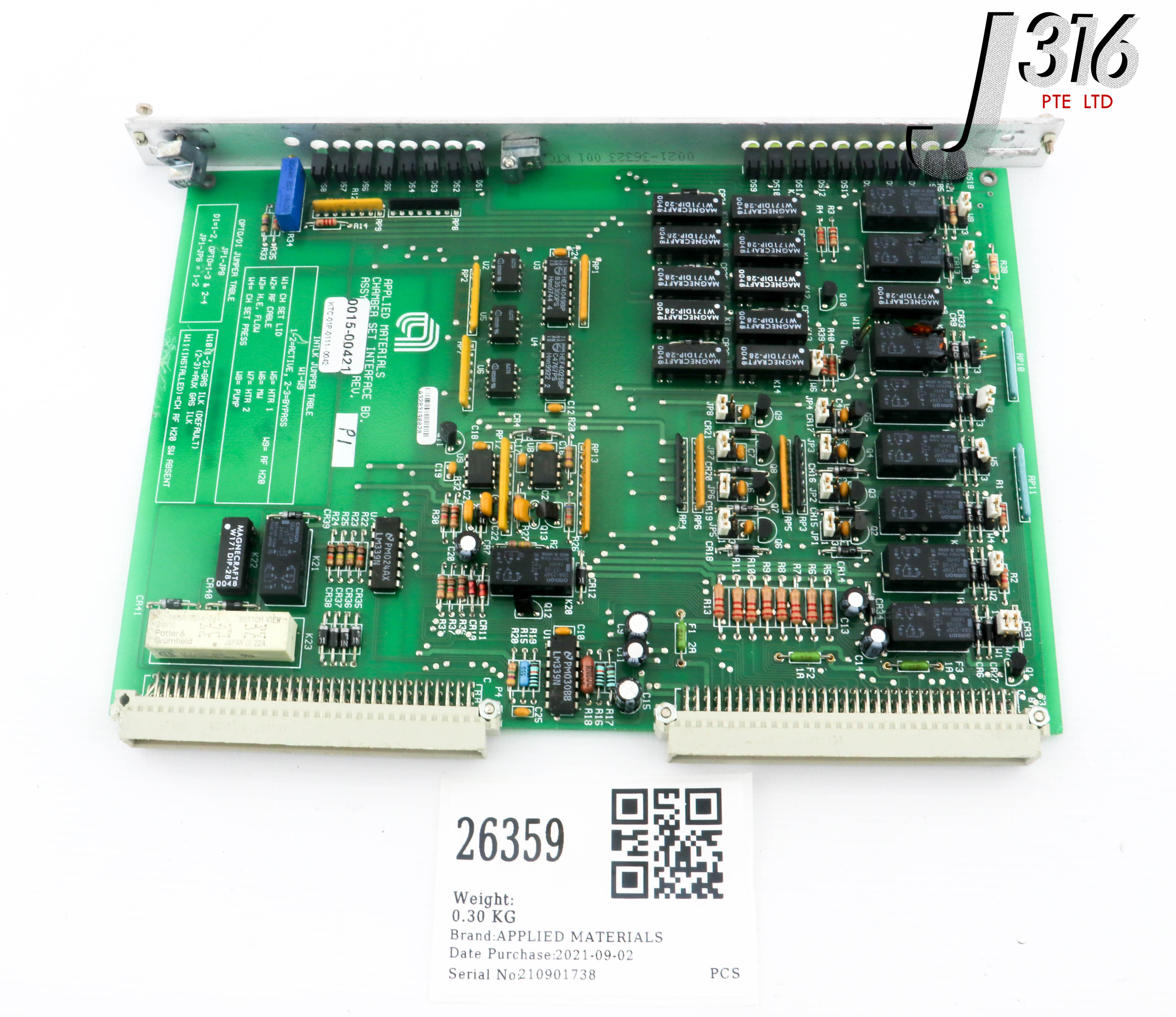 26359 APPLIED MATERIALS PCB, CHAMBER SET INTERFACE BD (PARTS) 0015